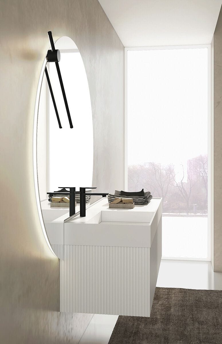 Деревянный подвесной шкаф для умывальника Ed Ocritech со встроенной раковиной LEGNOBAGNO Ri-Stretch ARCH-00009291 - Вид №2