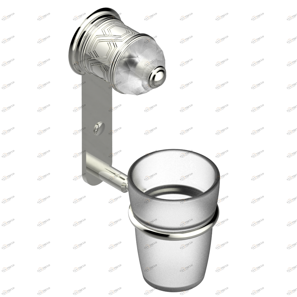 U4F-536 Стакан настенный для зубных щёток Thg-paris Duomo с хрусталём Матовый никель U4F-536 CAT.C