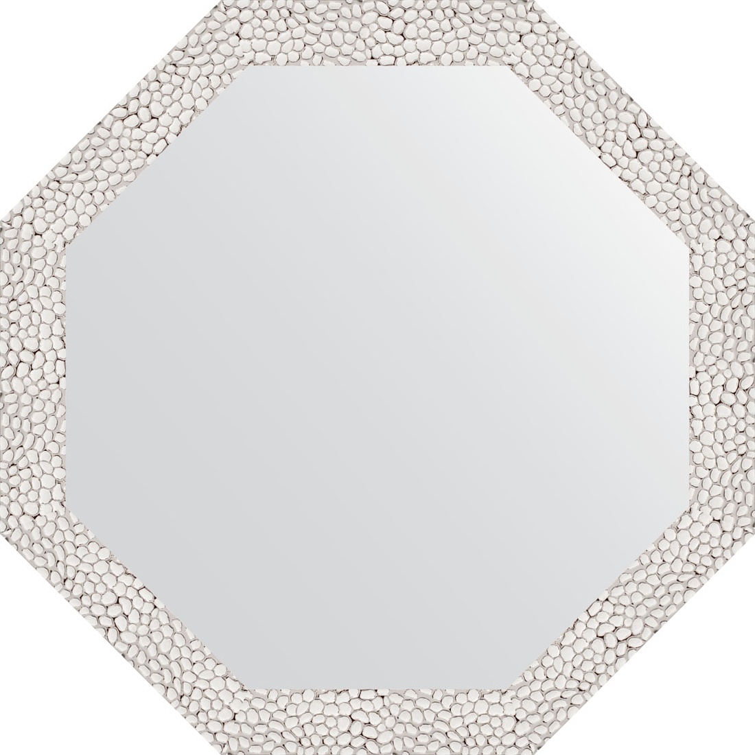 BY 3955 Зеркало в багетной раме - чеканка белая 46 mm EVOFORM Octagon