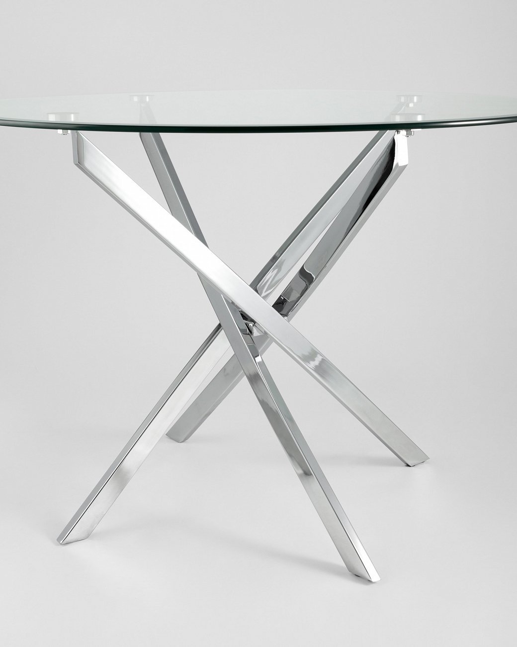 Стол обеденный стеклянные круглый прозрачный D 100 см Hydra STOOL GROUP HYDRA 00-3958826 Прозрачный;хром - Вид №3