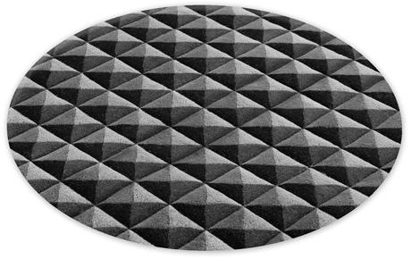 Deadgood Оптический круглый шерстяной ковер ручной работы  Kr1c-14  - Вид №4