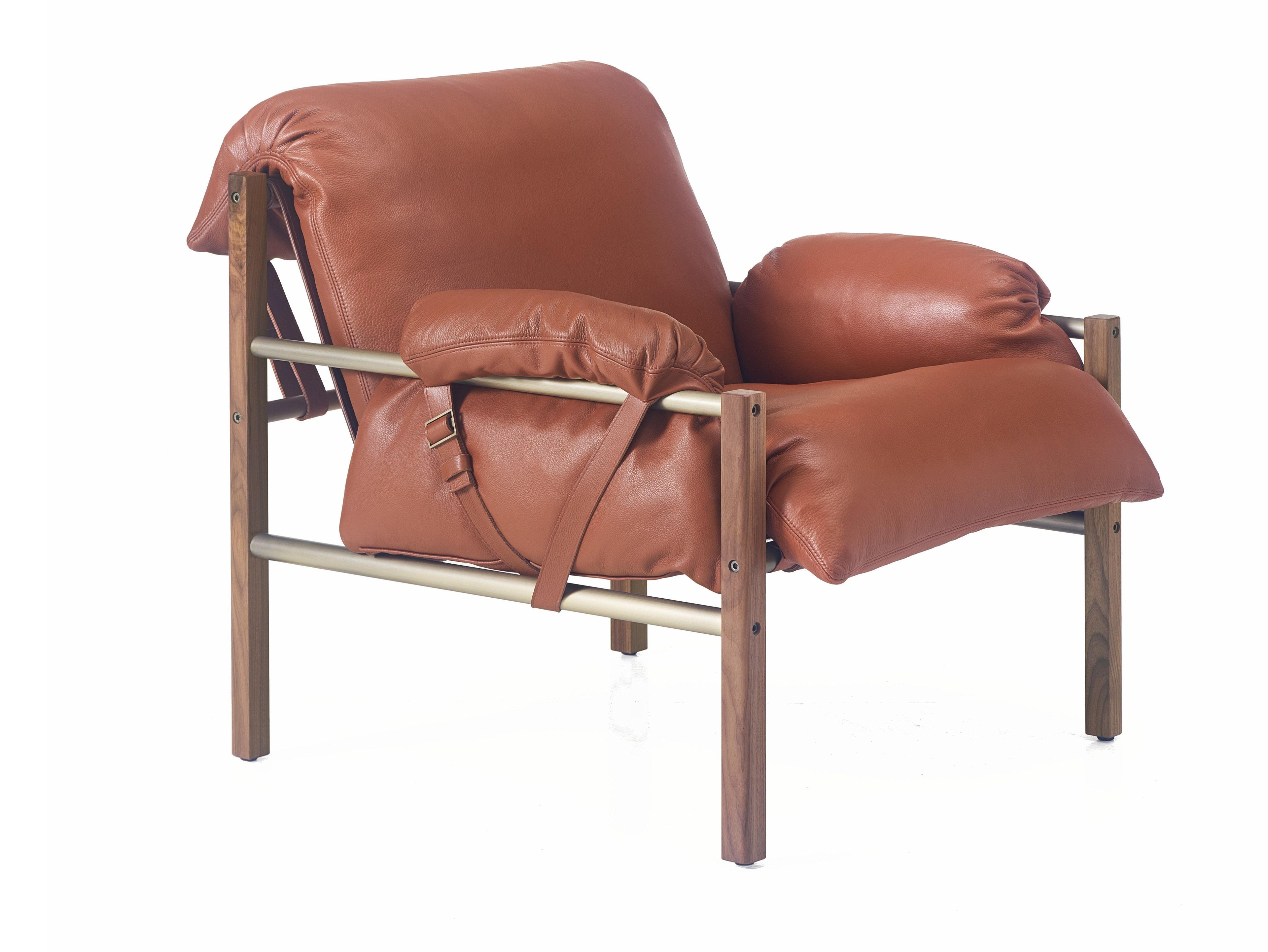 Кожаное клубное кресло с подлокотниками BassamFellows Слинг ARCH-00103401