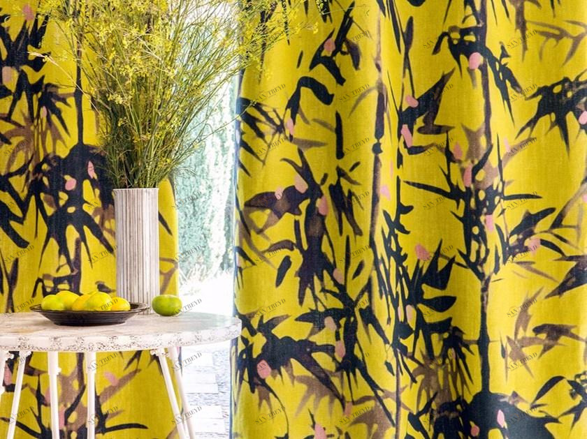 Élitis Льняная ткань с цветочными мотивами для штор sun-id-1438414