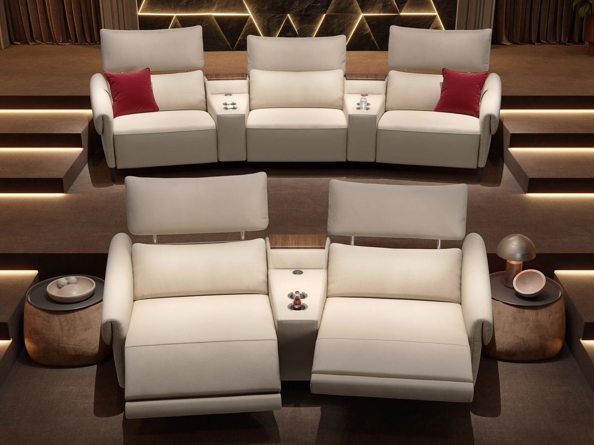 3-местный кожаный диван Sofanella Bienno Kino ARCH-00090641 - Вид №3