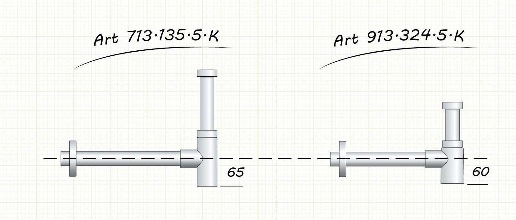 OMP Сифон из хромированной латуни для умывальника  713.135.5.k  - Вид №3