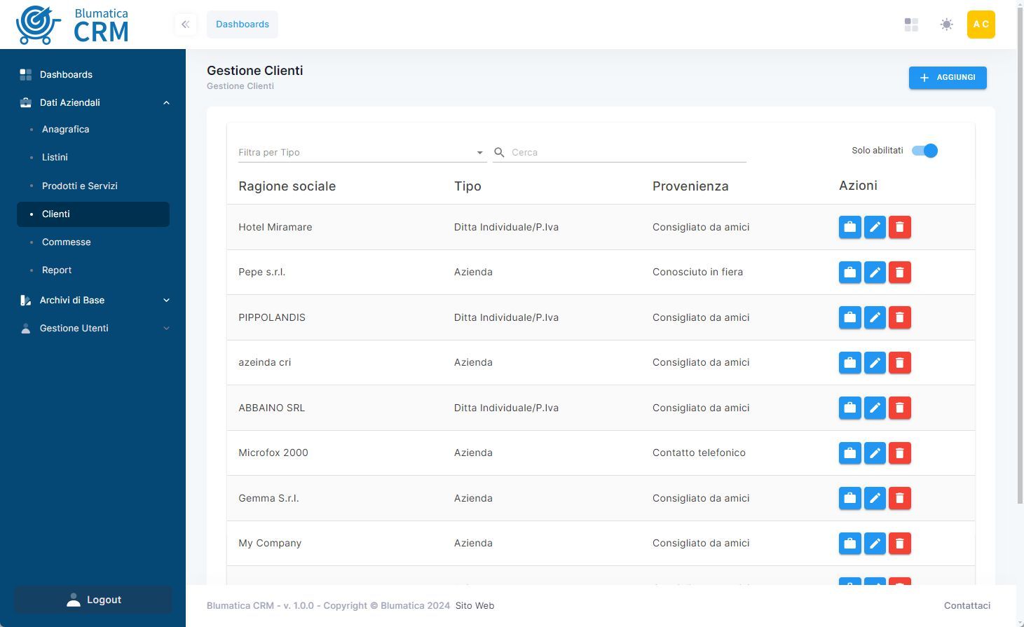 Управление взаимоотношениями с клиентами для малого и среднего бизнеса cloud Blumatica Blumatica CRM ARCH-00036143 - Вид №2