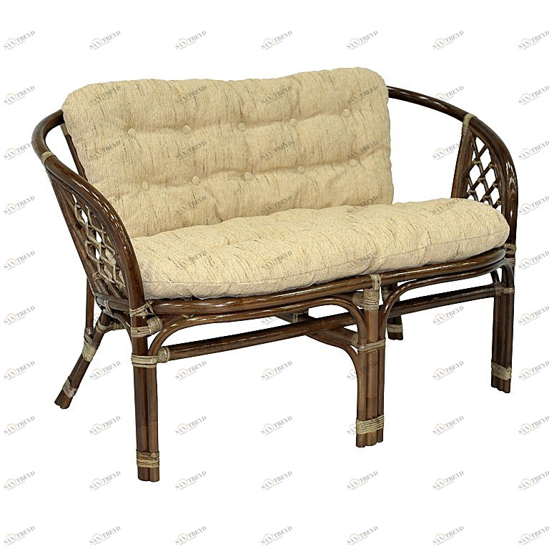 Диван мягкий, ротанг, венге Lazy ЭКО ДИЗАЙН ПЛЕТЕНАЯ 009637 Бежевый;коричневый 