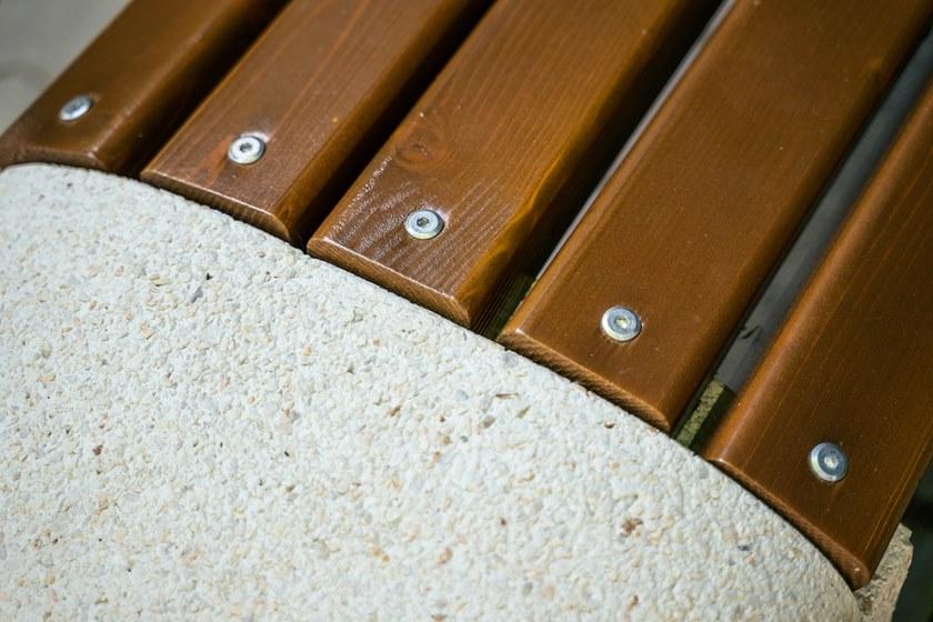 ENCHO ENCHEV - ETE Скамейка из бетона и дерева без спинки  40  - Вид №6