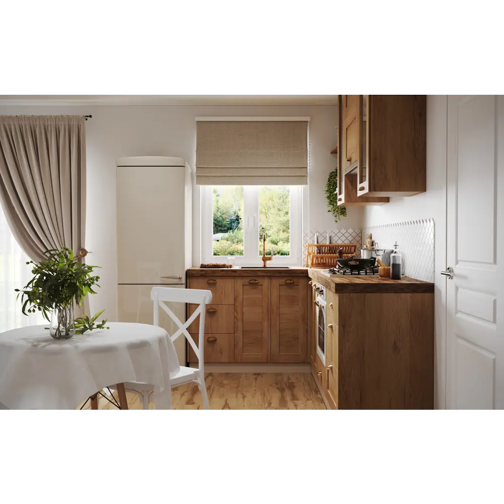 Фасад-витрина кухонного шкафа Рошаль 39.7x102.1 см KONSENSA ЛДСП цвет темное дерево STLM-2201242 - Вид №7