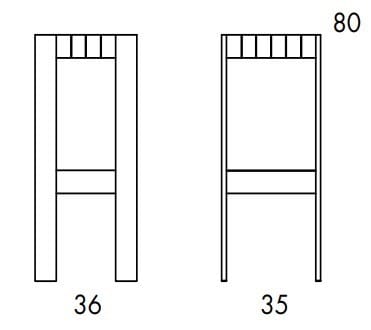 Высокий стул из массива дерева с подставкой для ног Bla Station Momang ARCH-00042730 - Вид №6