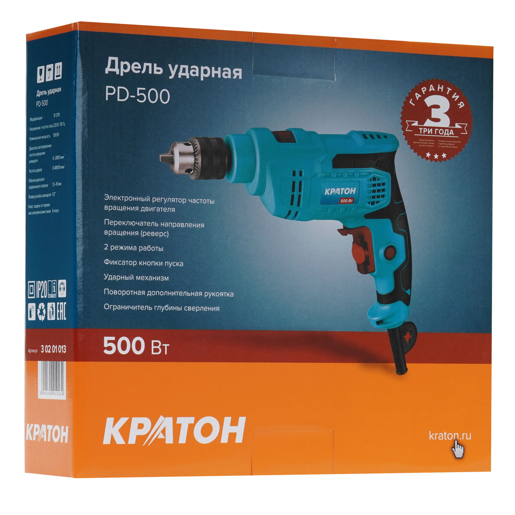 Дрель  Кратон PD-500 9154061 STDN-0091592 - Вид №7