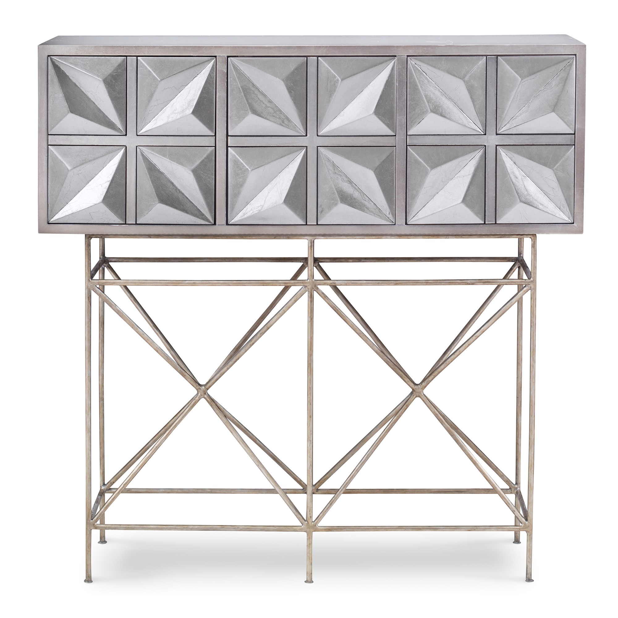 Консольные столы 07207-850-017 Snowflake Console Table - Silver Leaf Ambella  - Вид №2