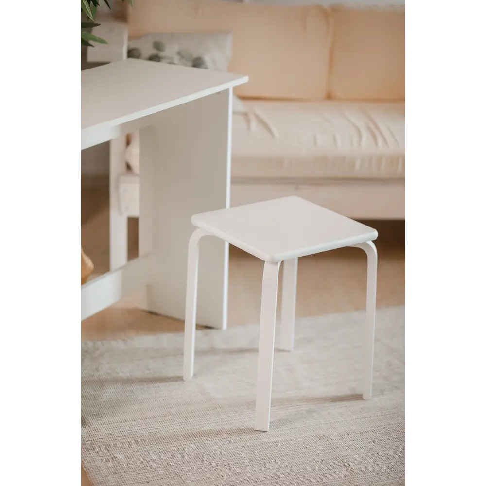 Табурет 35.6x45x35.6 см дерево цвет белый Santreyd Табурет квадратный STLM-2111299 - Вид №8