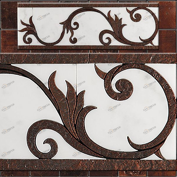 БОРДЮР ИЗ МРАМОРА RM-5 SKALINI FLORAL RM5