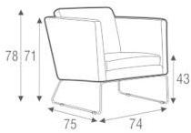 Sits Стул с обивкой из ткани с подлокотниками Clark sun-id-1424477 - Вид №3
