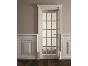 Классический стиль лакированная распашная дверь со стеклом