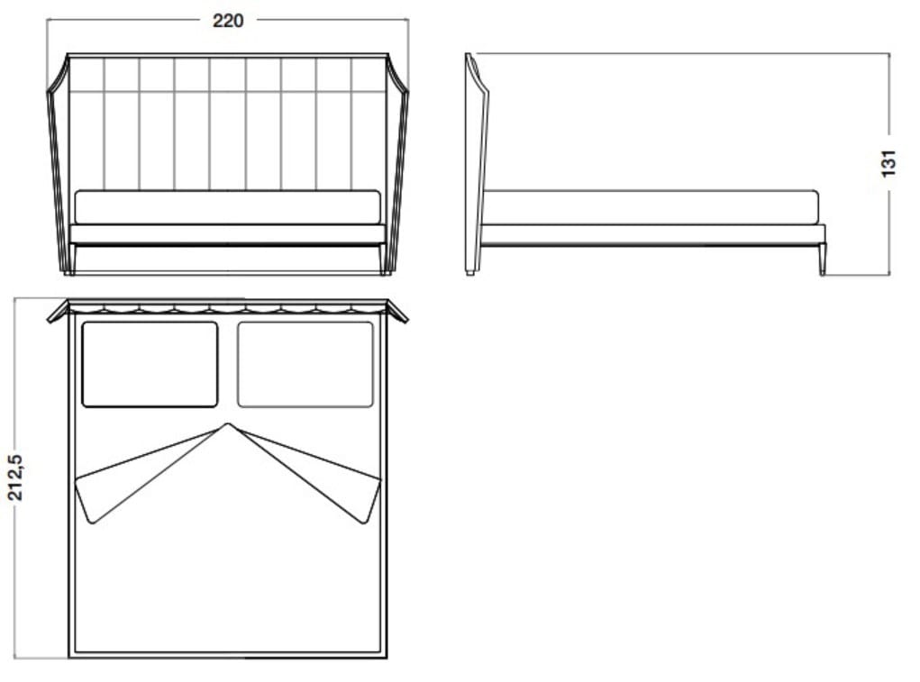 Кожаная и деревянная кровать с мягким изголовьем CPRN HOMOOD Eclipse ARCH-00145188 - Вид №3