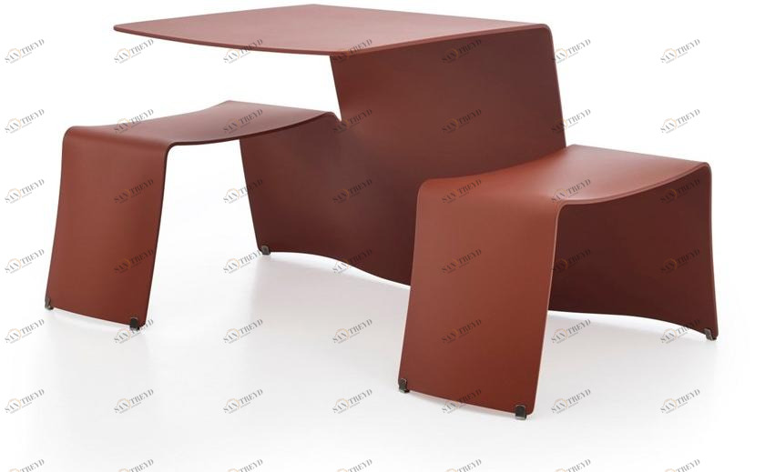 Extremis Алюминиевый стол для пикника со встроенными скамейками sun-id-1433021