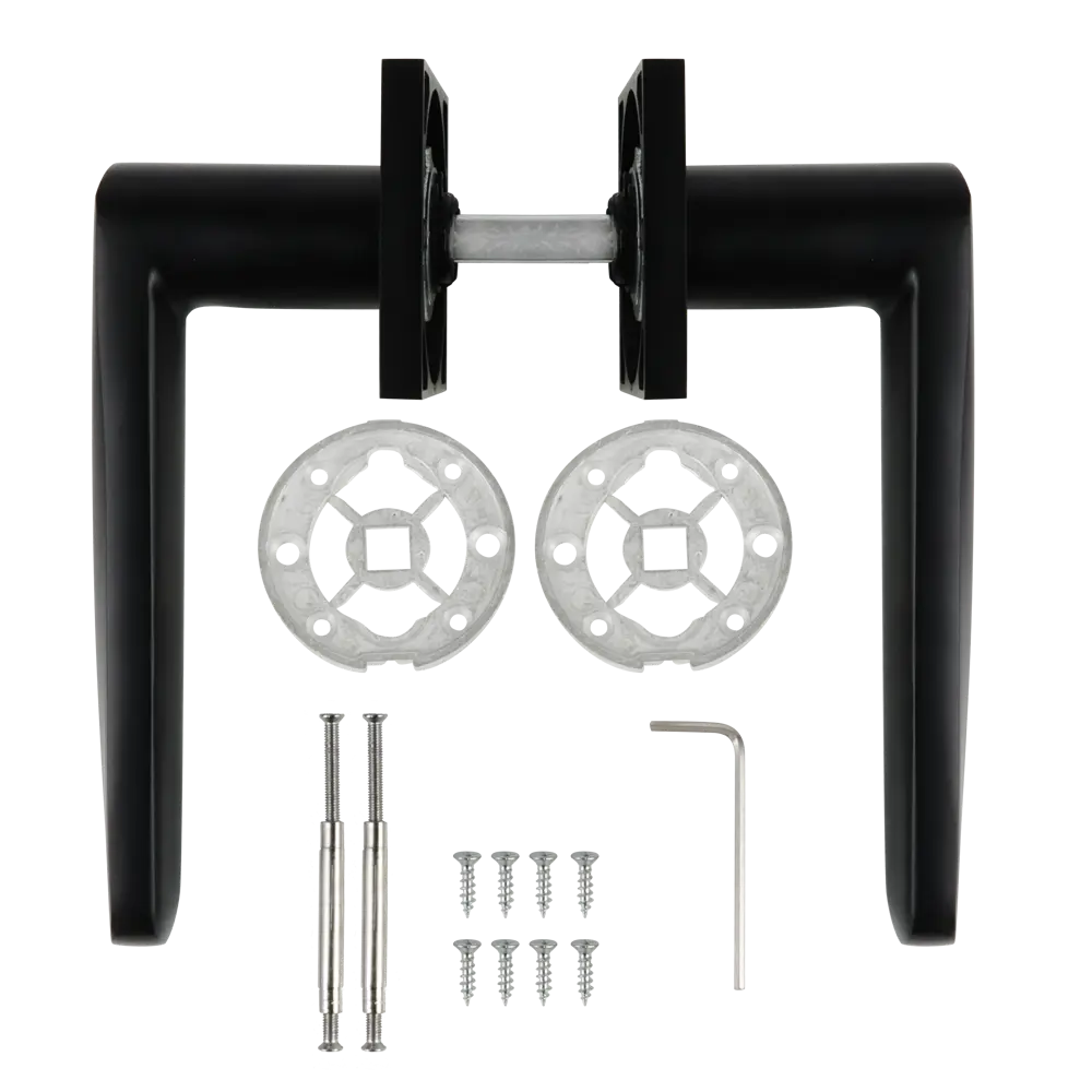 Дверные ручки Edson EDS-122B-Q2 — элегантный чёрный алюминий 85170397 STLM-0059393 - Вид №1