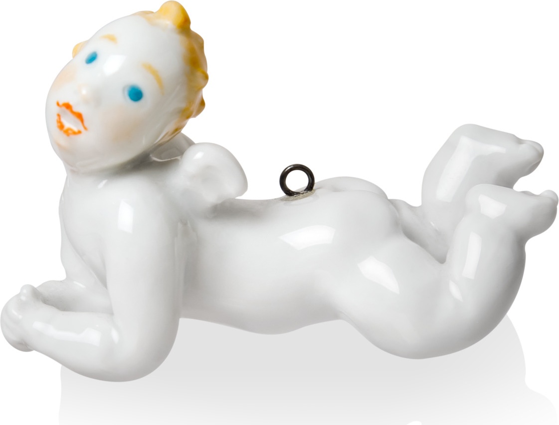 10600676 Meissen Фигурка 3,2см "Ангел, лежащий" (подвеска) Фарфор 