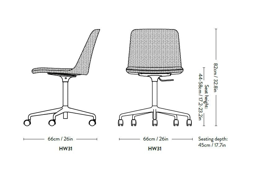 Мягкое регулируемое по высоте вращающееся офисное кресло &Tradition Rely ARCH-00030372 - Вид №5