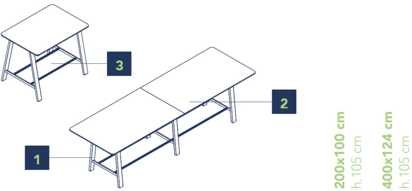 Bralco Прямоугольный стол для совещаний из меламина Take off sun-id-1407636 - Вид №4