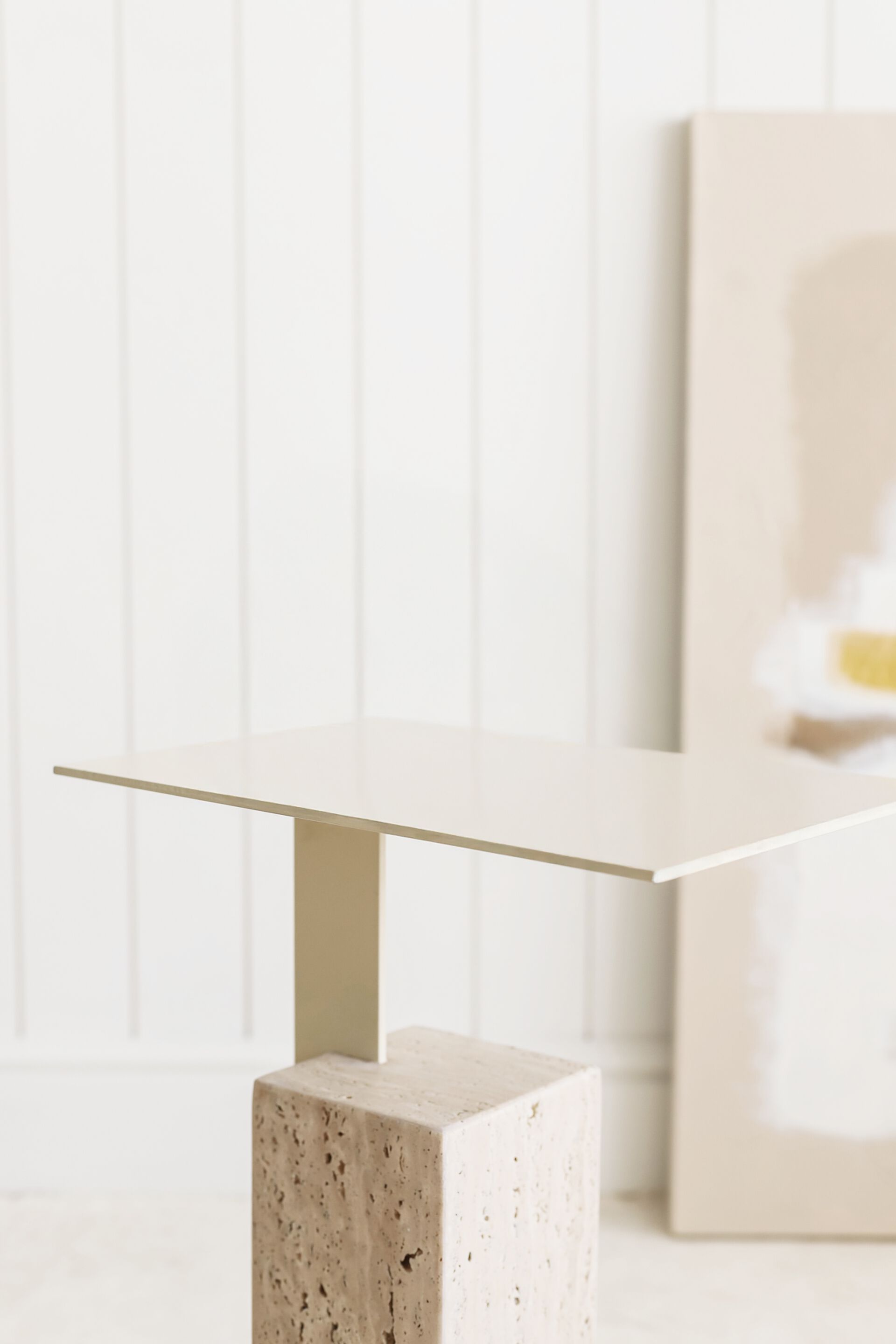 Журнальный столик с травертиновым основанием и металлической столешницей YET. Design Studio MONO ARCH-00029357 - Вид №8