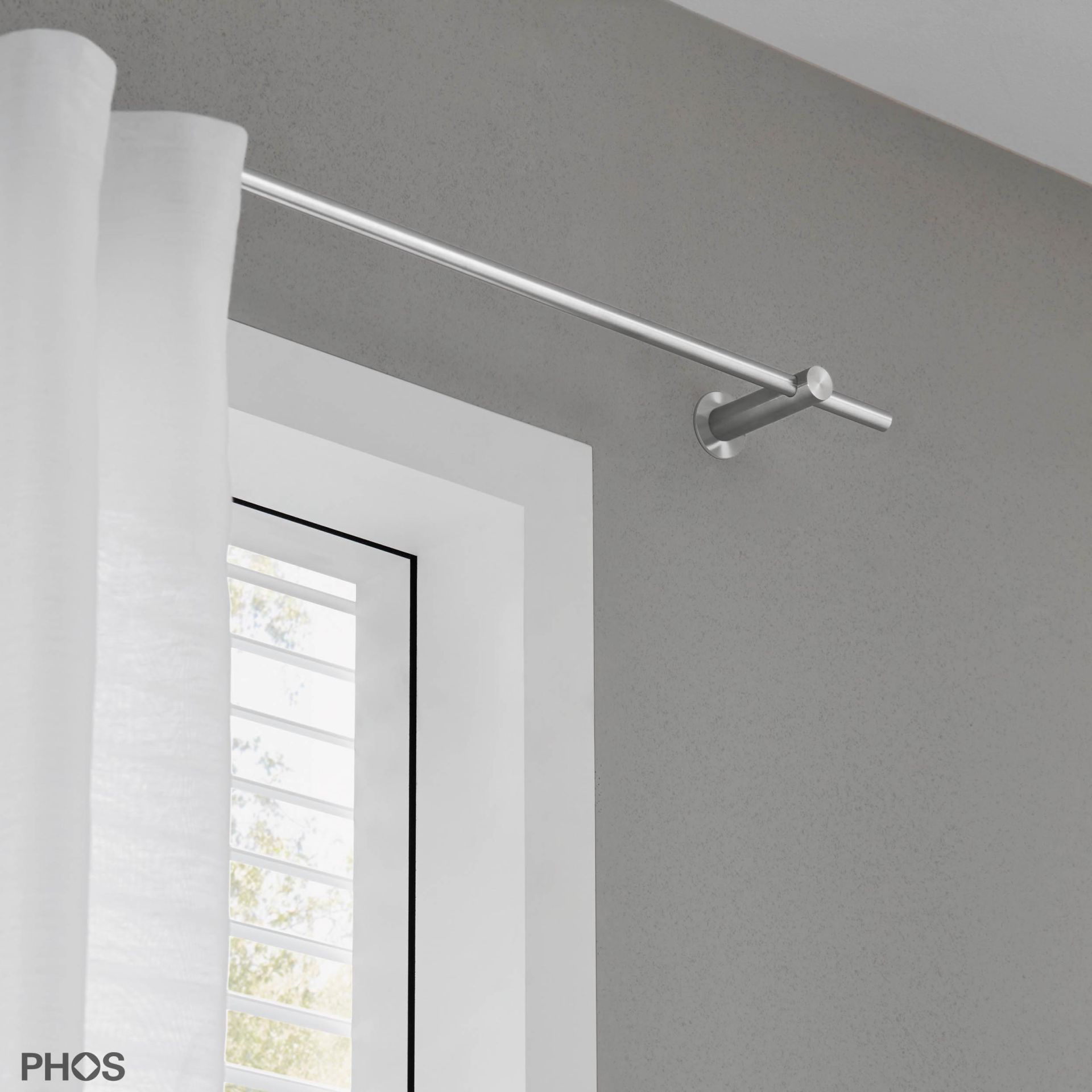 VS20-80-1800 Комплект карнизов: 180 см с 2 кронштейнами (небольшое расстояние от стены) PHOS  - Вид №1