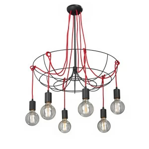 Подвесная люстра Vitaluce V4495-1/6PL VITALUCE ДИЗАЙНЕРСКИЕ 328661 Черный;красный