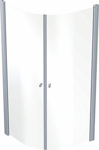 500.886.00.5 IDO Showerama 10-4 душевая стенка для круглого углового душа, IDO Showerama 10-4, матовые профили / полуматовое стекло, 900x800 мм  - Вид №2