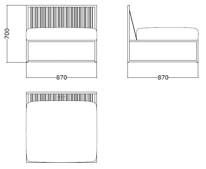 3-местный тканевый диван MDF Italia Арфа ARCH-00140835 - Вид №18