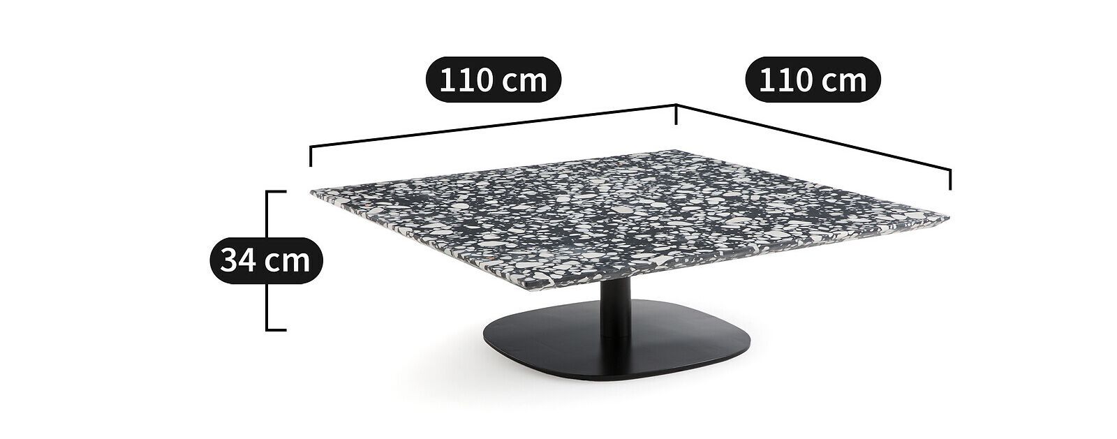 Низкий квадратный журнальный столик в венецианском терраццо AMPM STONI ARCH-00047524 - Вид №4