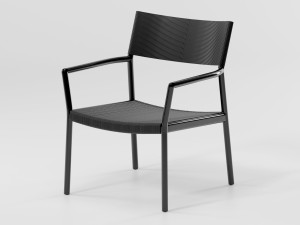 Алюминиевое кресло с подлокотниками и веревочным сиденьем