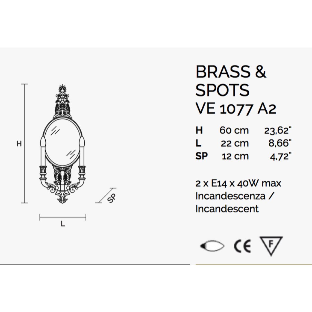 Masiero VE 1077/A2 gold бра 105627 - Вид №1