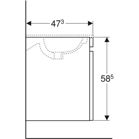 869562000 Шкафчик для встраиваемой раковины Geberit Renova Plan, с одним выдвижным и одним внутренним выдвижным ящиком Geberit  - Вид №32