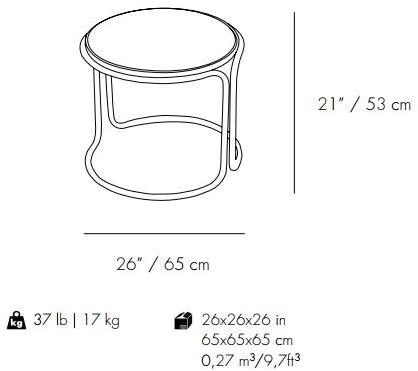 Mambo Unlimited Ideas Круглый керамический журнальный столик Caldas sun-id-1422607 - Вид №3
