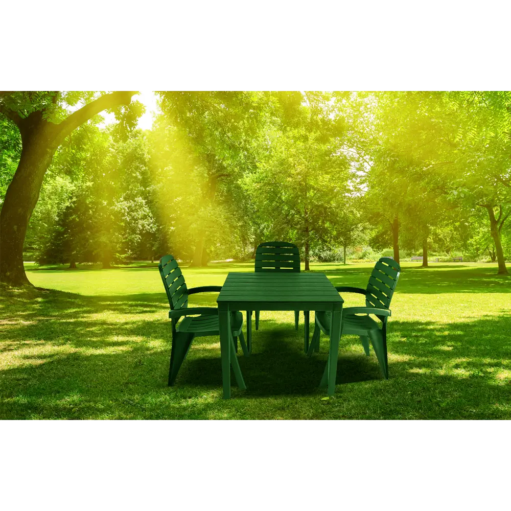 Стол садовый квадратный «Прованс», 83х83х82 см, цвет тёмно-зелёный ЭЛЛАСТИК-ПЛАСТ STLM-2027199 - Вид №3