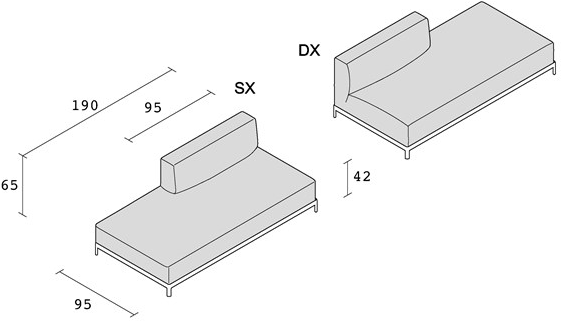 Alias Мягкая кушетка из ткани Aluzen soft P41 - Вид №2