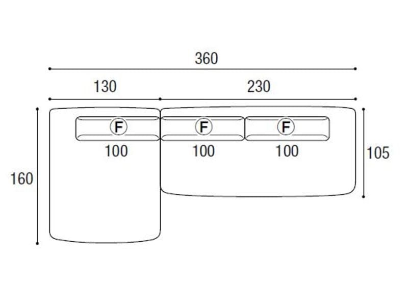 Модульный тканевый диван с полуостровом Lago SAND - 1136 ARCH-00121716 - Вид №3