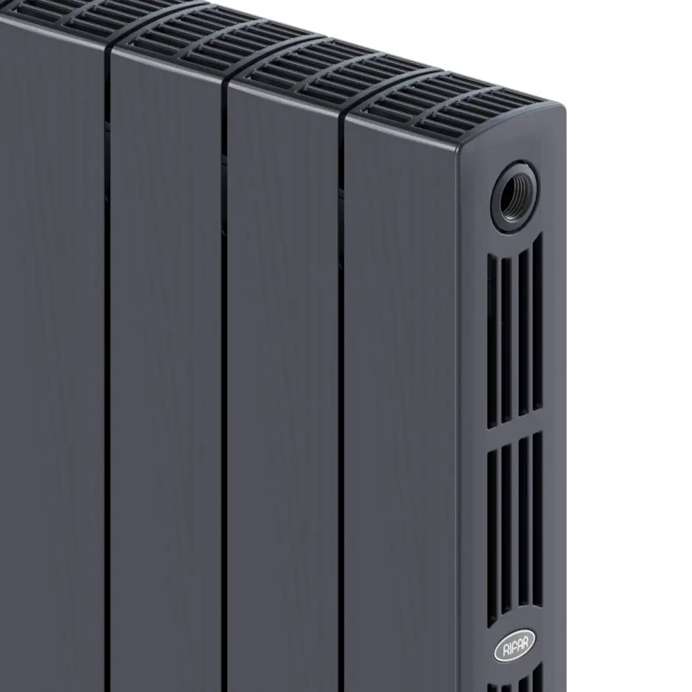 Радиатор секционный Rifar Supremo S50004RAL7012 500/90 4 секции боковое подключение биметалл серый 82560810 STLM-2034328 - Вид №3