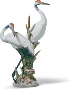 10668958 LLADRO Фигурка Lladro "Танцующие журавли" 18x28см Фарфор