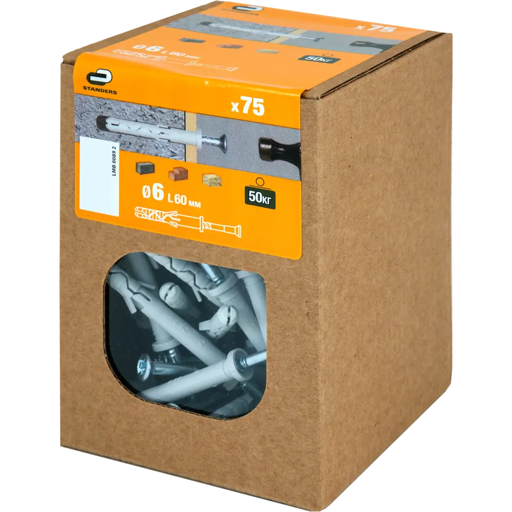 Дюбель-гвоздь цилиндрическая манжета Standers 6x60 мм, нейлон, 75 шт STLM-2018968 - Вид №5