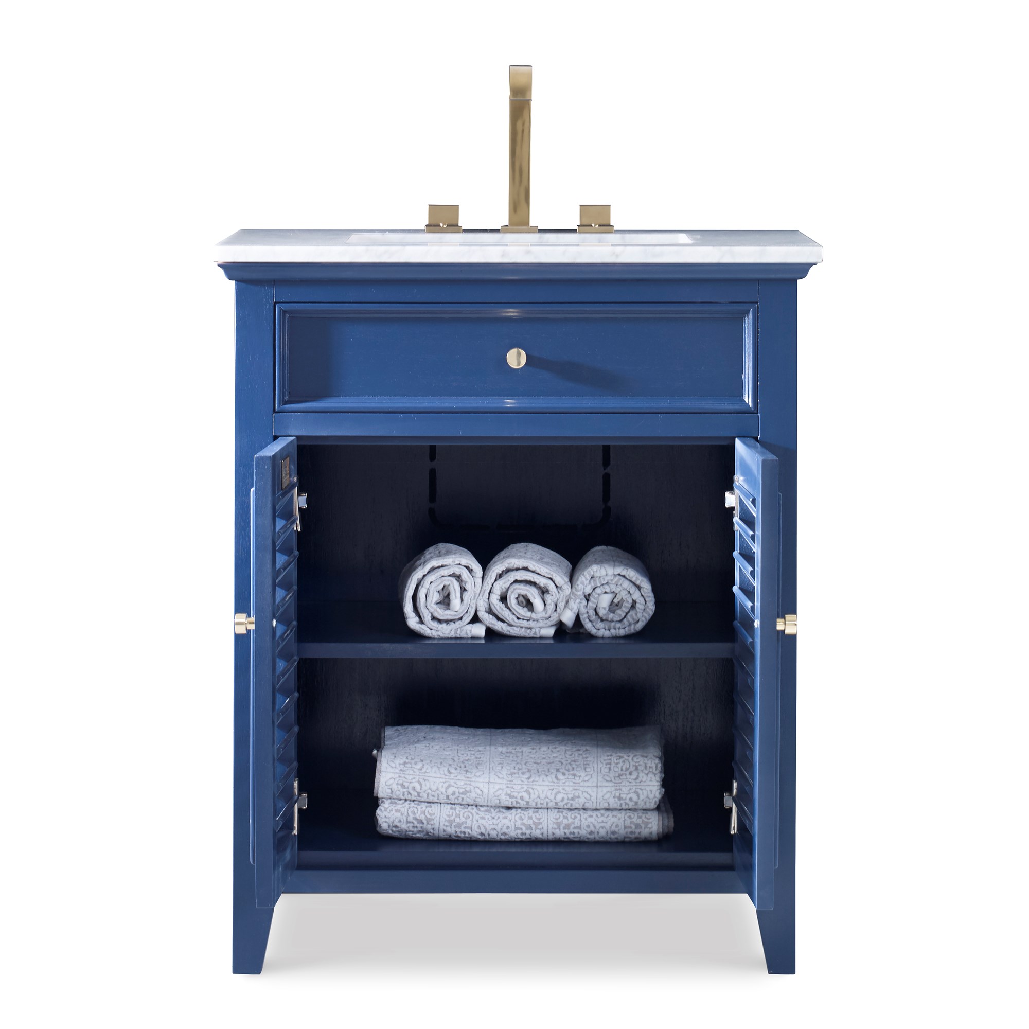 Тумбочка, Petite (до 33,5) 17590-110-221 Louvered Medium Sink Chest - Cadet Blue Ambella  - Вид №7