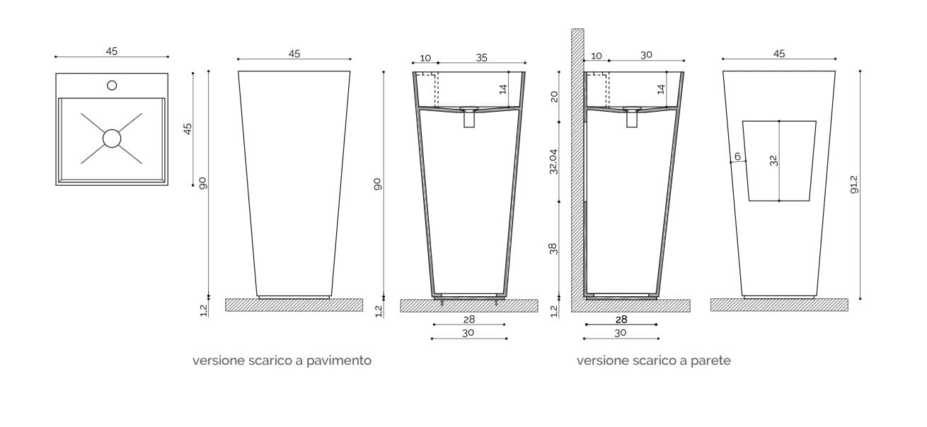 Отдельно стоящая раковина Corian® Acquapazza Элементы Corian® ARCH-00069294 - Вид №1