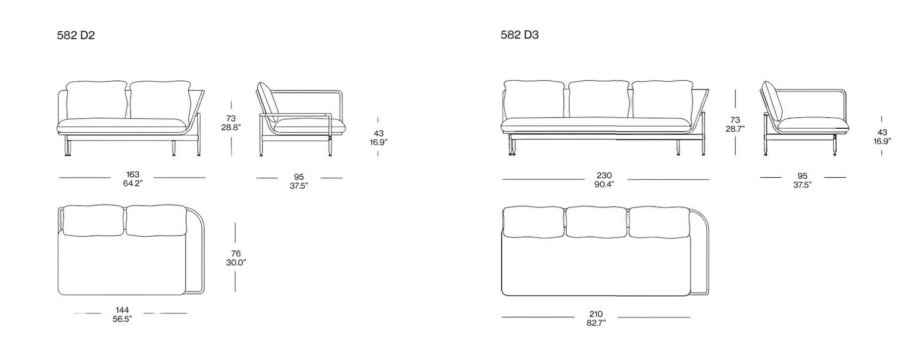 Ткань сад диван CASSINA Esosoft Outdoor ARCH-00152112 - Вид №2