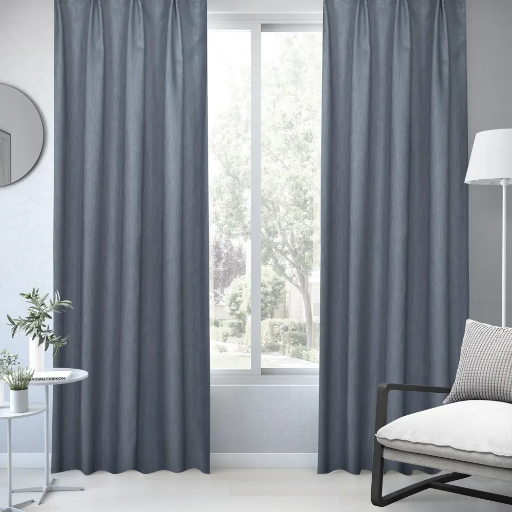 Штора на ленте Inspire Lusena 160x280 см цвет темно-серый 89343240 STLM-2163093 