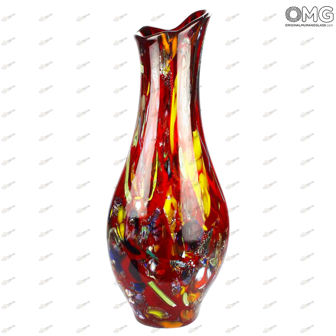 2007 ORIGINALMURANOGLASS Красная ваза - муранское стекло OMG 11 см 