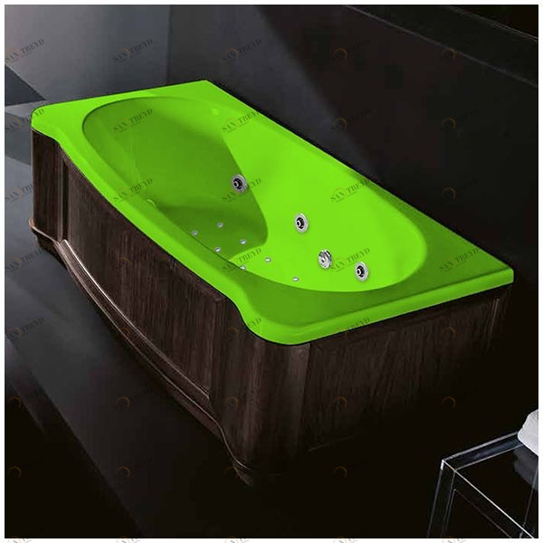 Ванна Gruppo treesse New Classic Young ATC-V674Q-SX-WV-S салатовая с гидромассажем аэромассажем и дезинфекцией прямоугольная левая дерево венге ATCV674QSXWVS
