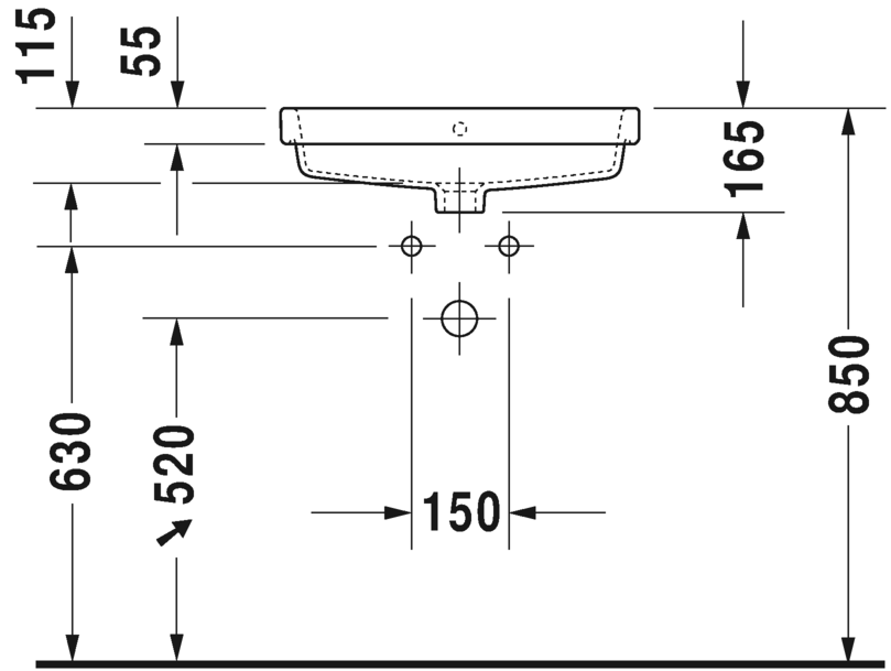 0383550030 Накладная раковина под столешницу  овальная Duravit Vero Air - Вид №2