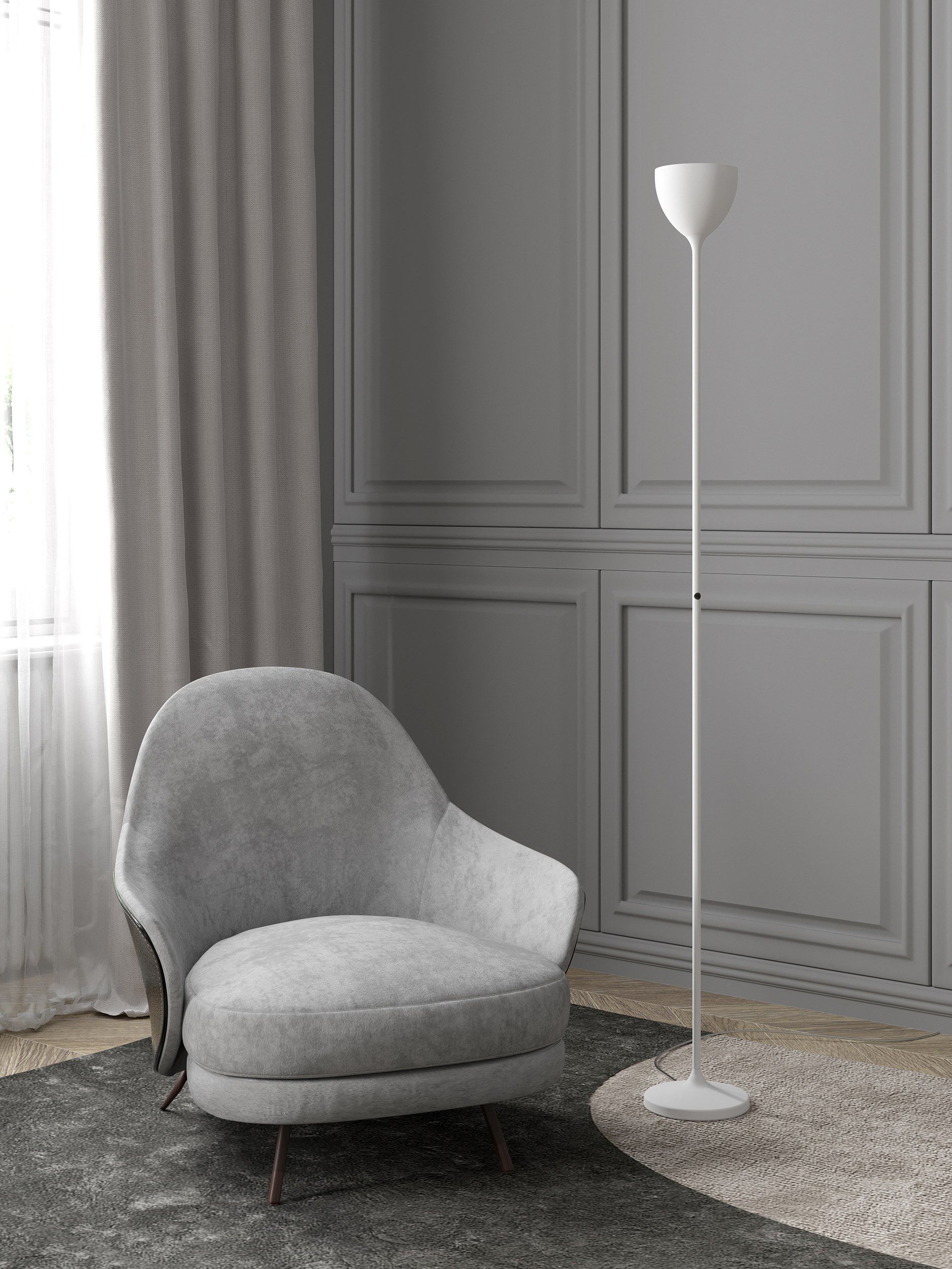 Стальная светодиодная напольная лампа Rotaliana ARCH-00025333 - Вид №2